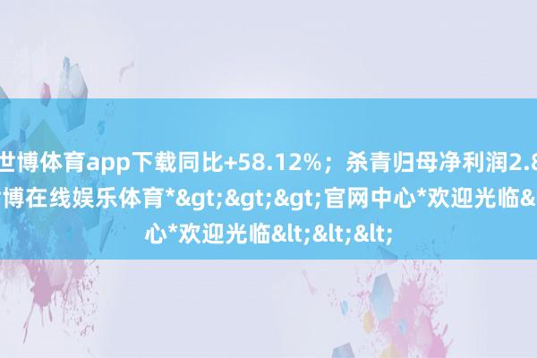 世博体育app下载同比+58.12%；杀青归母净利润2.89亿元-*世博在线娱乐体育*>>>官网中心*欢迎光临<<<