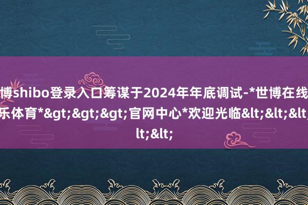 世博shibo登录入口筹谋于2024年年底调试-*世博在线娱乐体育*>>>官网中心*欢迎光临<<<